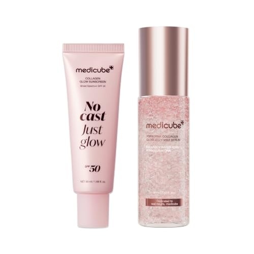 image:imagemedicube PDRN Mist Mini amp Sunscreen Duo Pink Jelly Mist Serum Mini and No Cast Collagen Sunscreen SPF 50 Hydrate Protect amp Boost Radiance for DewyLooking Skin Korean Skincare