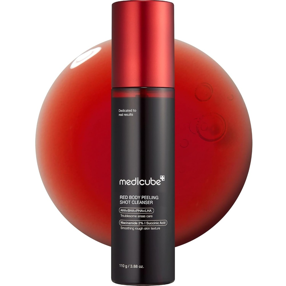 image:imagemedicube Red Body Peeling Shot AHA amp BHA Exfoliating Body Spray 388 oz For Smooth SummerReady Skin Helps Improve the Look of Rough Bumps amp Strawberry Skin Korean Body Care