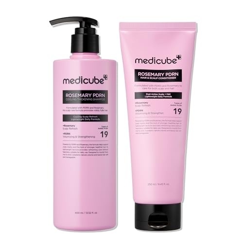 image:imagemedicube Rosemary PDRN Purify amp Nourish Shampoo and Conditioner Set Korean Hair Care Set for Dry Fine WeakLooking Hair Amino Acid for Strength amp Softness Nourishing Yet Lightweight Formula