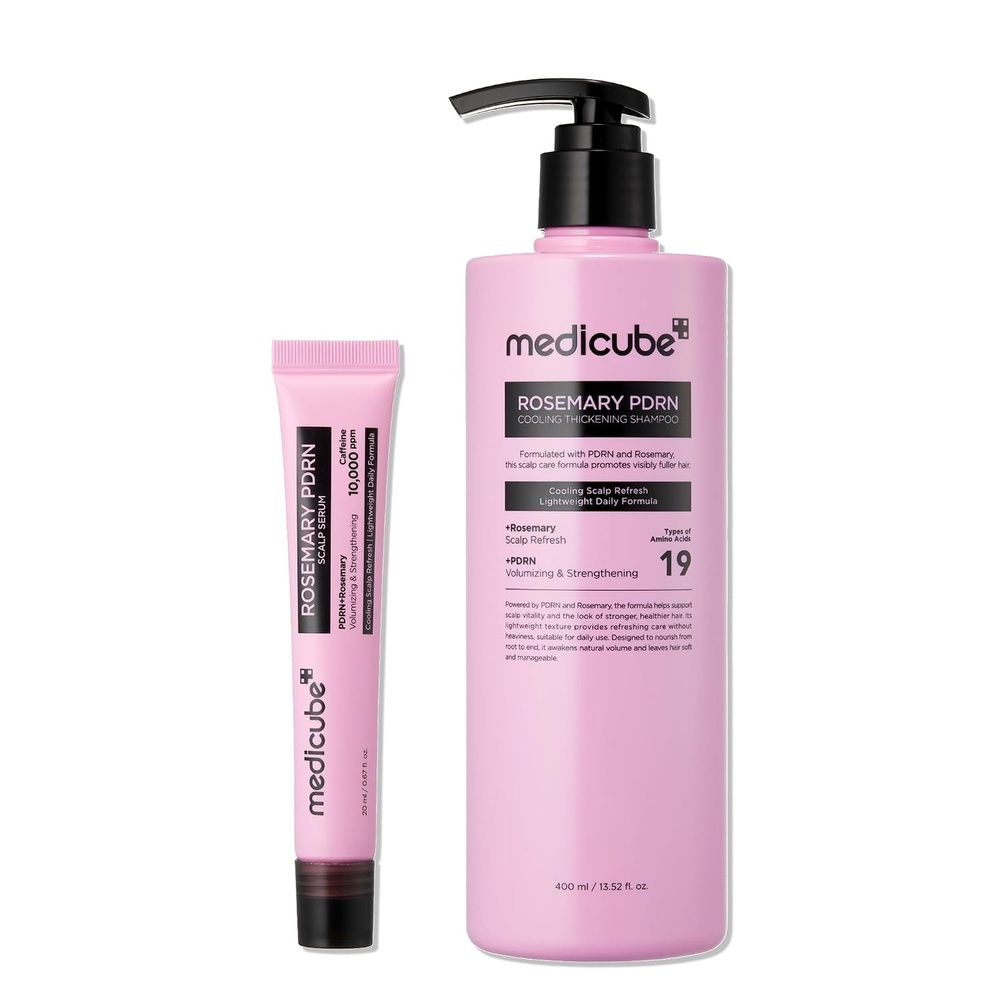 image:imagemedicube Rosemary PDRN Purifying amp Cooling Shampoo and Scalp Serum Duo Purifying Shampoo amp Cooling Scalp Serum SkincareInspired Formula for Fuller StrongerLooking Hair Korean Hair Care