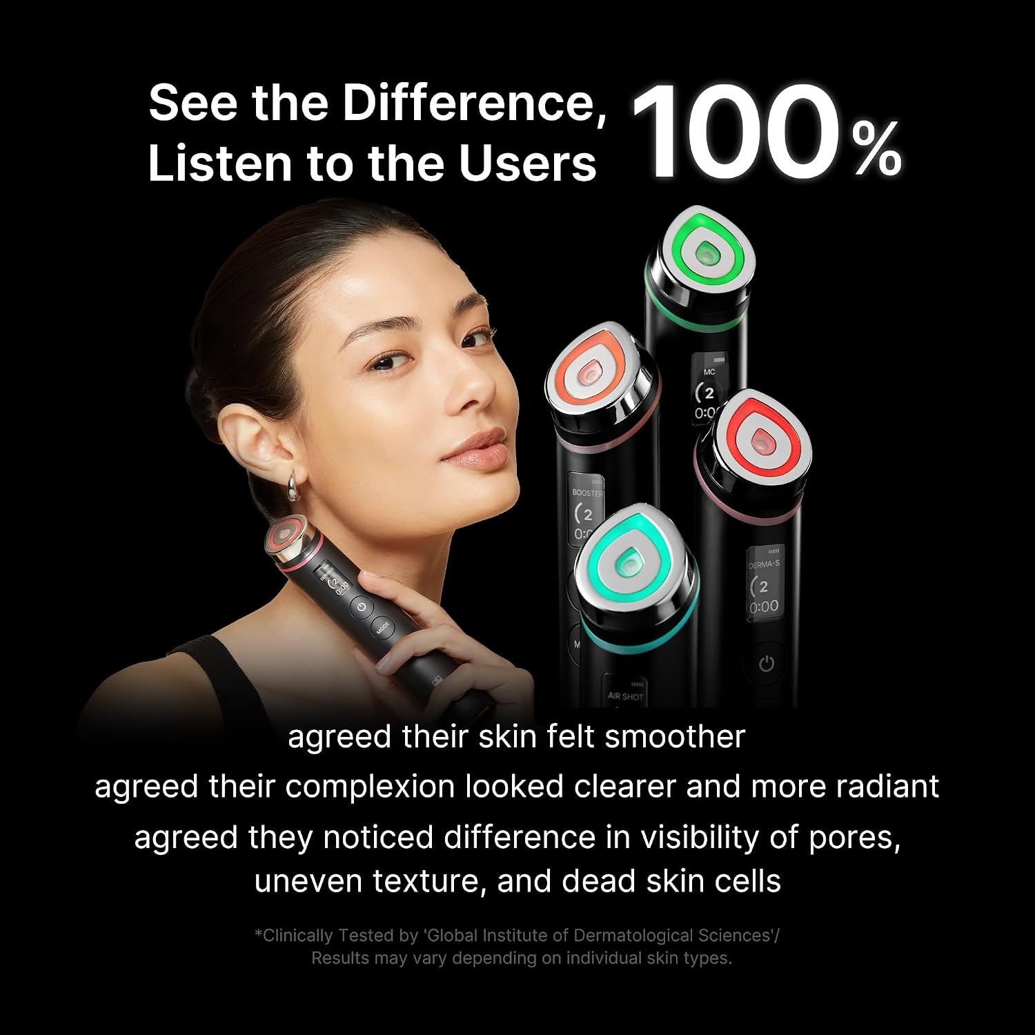 image:imagemedicube Booster Pro 6in1 Real Glass Glow Beauty Massager for Clear Radiant FirmerLooking Skin Korean Skin Care PinkBlack
