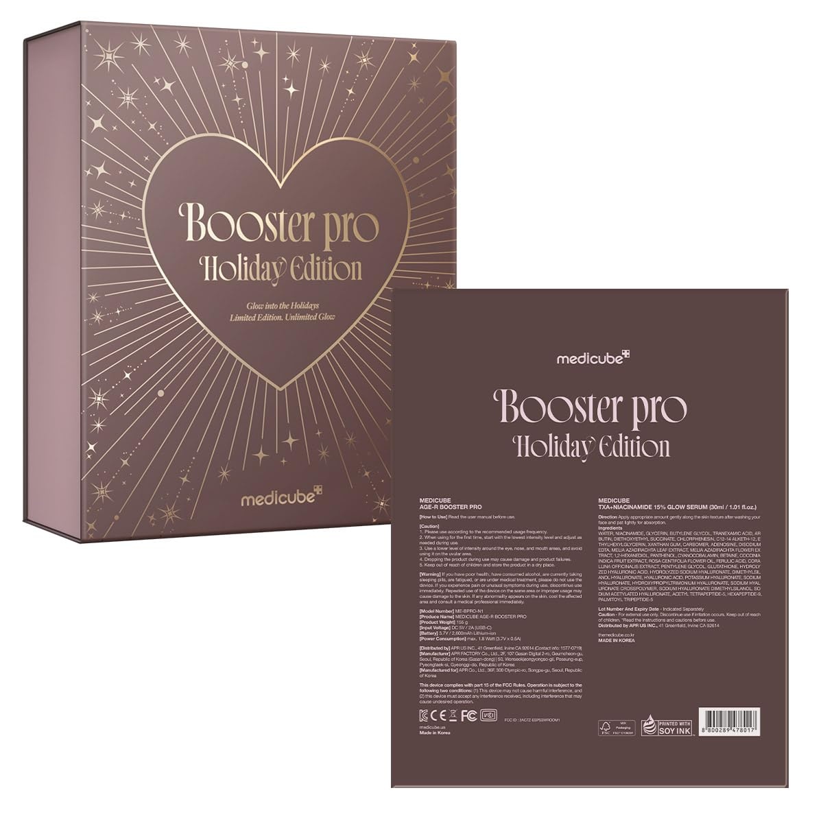 image:imagemedicube Booster Pro Holiday Gift Set Amazon Exclusive Limited Mocha Booster Pro TXA Niacinamide Serum Gift for Women amp Men Perfect for Holiday Gifting amp Self Care Korean Skin Care Kit