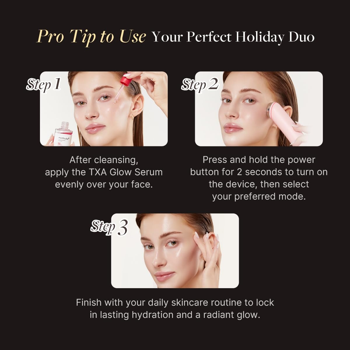 image:imagemedicube Booster Pro Holiday Gift Set Amazon Exclusive Limited Mocha Booster Pro TXA Niacinamide Serum Gift for Women amp Men Perfect for Holiday Gifting amp Self Care Korean Skin Care Kit