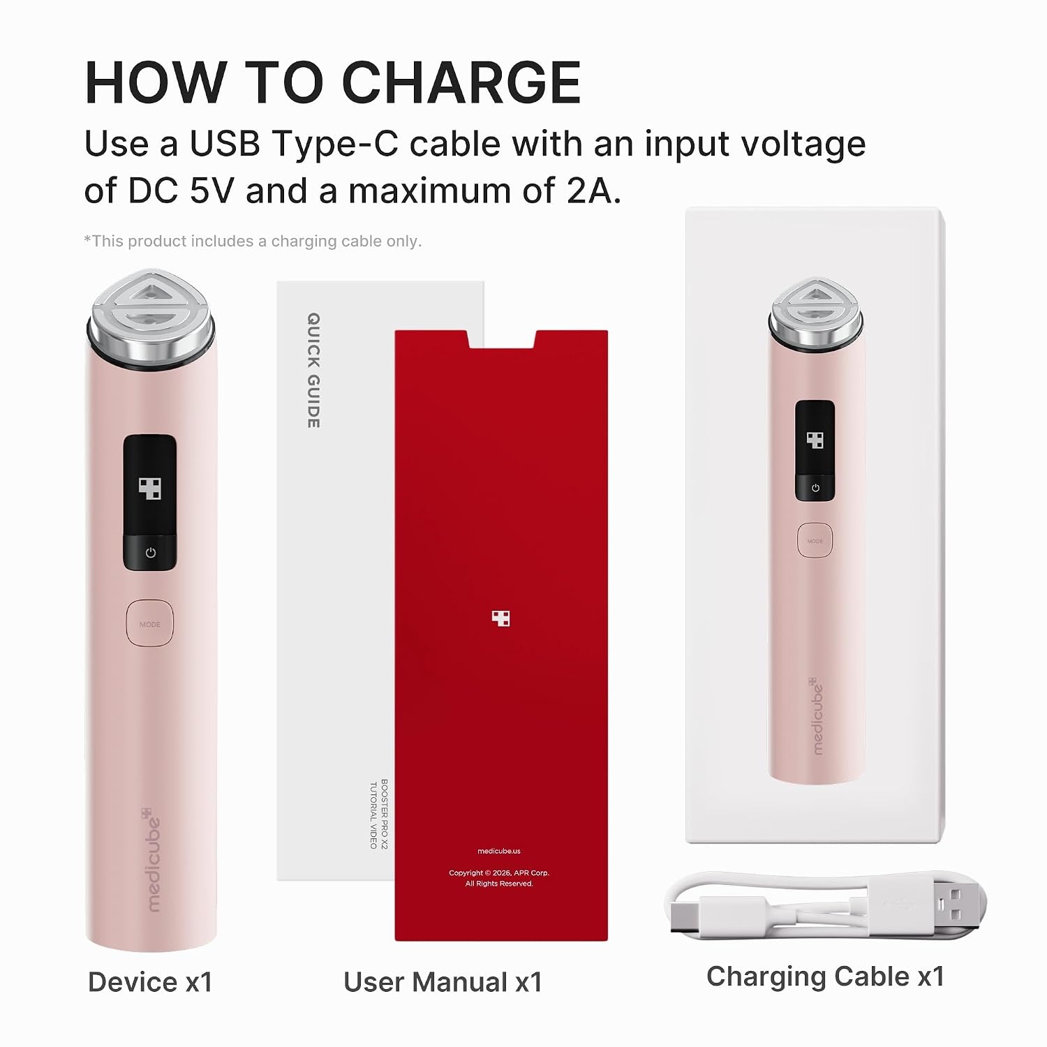 image:imagemedicube Booster Pro X2 7IN1 Glow Beauty Device 2X Care for Glow Pores Skin Definition amp Radiance Customized Dual amp Sheet Mask Boost Modes Korean Skincare Device WhitePink