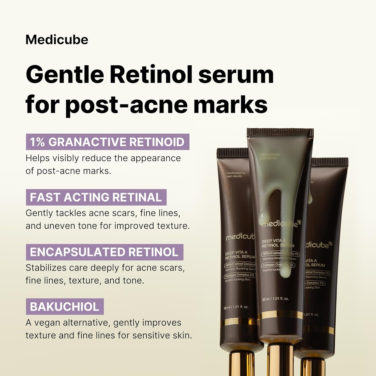 image:imagemedicube Deep Reviving Bakuchiol Retinol Facial Serum AntiAging 4th Gen Retinol amp Bakuchiol Targets Fine Lines Uneven Skin Tone Korean Skin Care Low Irritant 101 oz