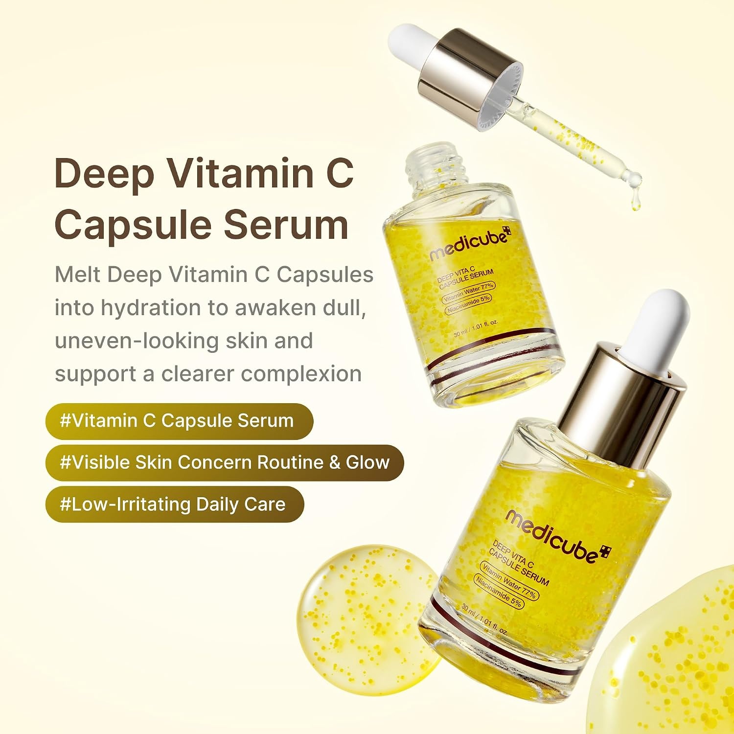 image:imagemedicube Deep Vita C Radiance Pad amp Serum Duo Deep Vita C Toner Pad and Vita C Serum Daily Tone prep for a Smooth Radiant Texture