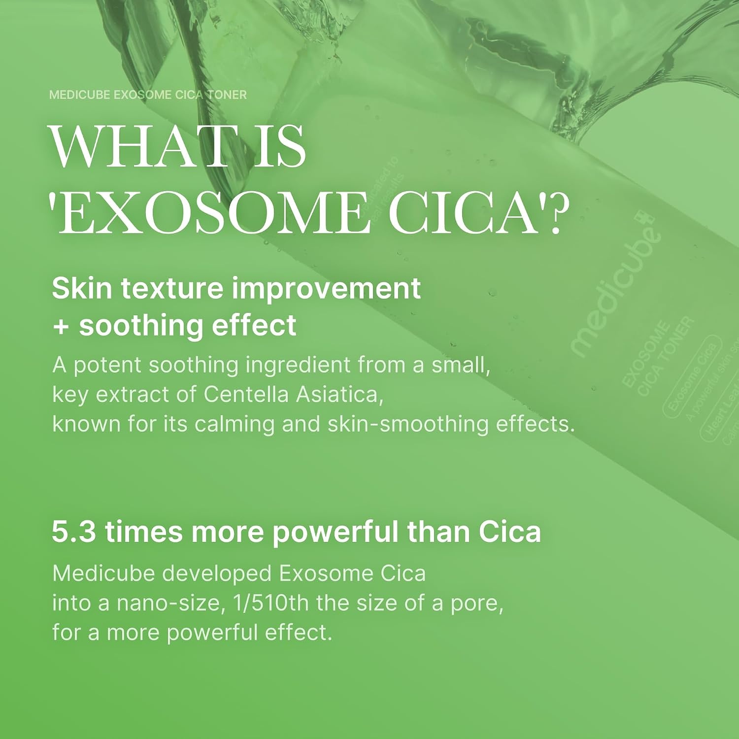 image:imagemedicube Exosome CICA Toner Daily Soothing Toner with Exosome CICA Heartleaf Tea Tree 12 Kinds of CICA Low Irritation Sebum Care Korean Skin Care for Stressed Skin 210ml 710 floz