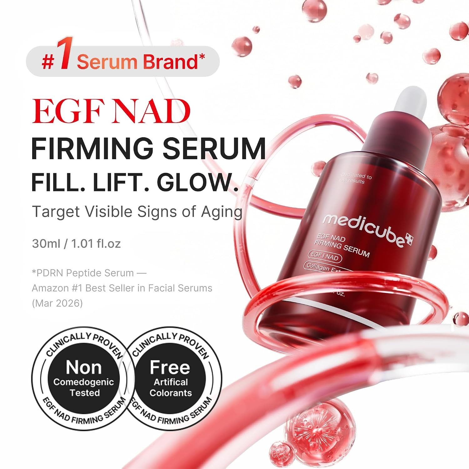 image:imagemedicube Firming amp AntiAging Serum Duo PDRN and NAD EGF Serum Pink Glow Serum with Peptides PDRN and NAD EGF Collagen for Wrinkle Appearance Elasticity Korean Skincare Gifts for Women