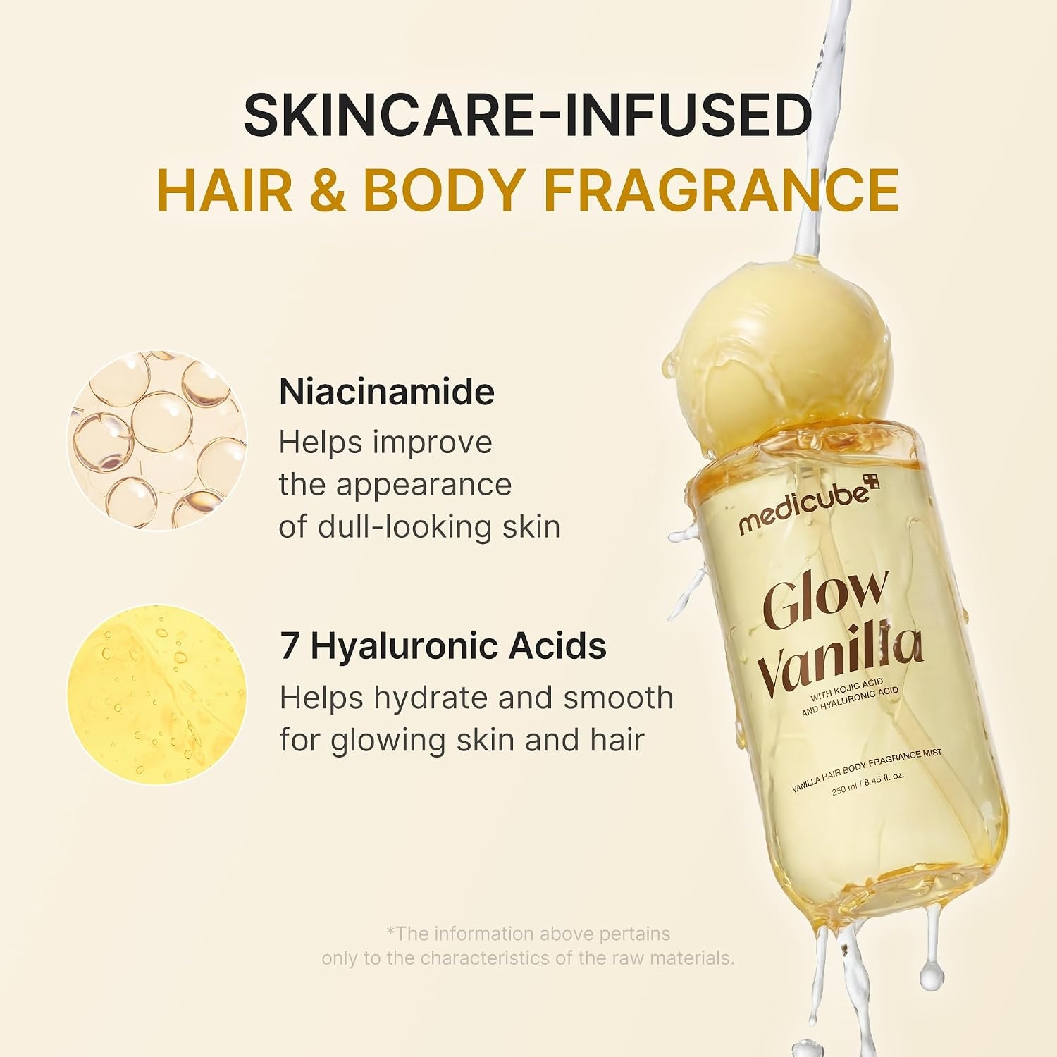 image:imagemedicube Glow Vanilla Hair amp Body Fragrance Mist 845 floz Sweet Creamy Vanilla Musk Perfume Mist with Niacinamide and Hyaluronic Acids Freshness Odor Care amp Glow Korean Body Care338 fl Oz