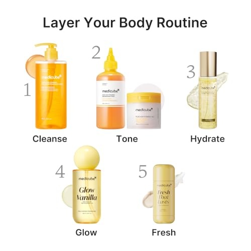 image:imagemedicube Glow Vanilla Layering Duo Vanilla Pistachio Deodorant and Hair amp Body Fragrance Mist Freshness Odor Care amp Sweet Gourmand Scent for AllDay Confidence Kojic Acid for Brightening amp Glow