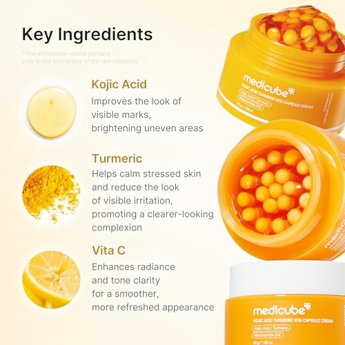 image:imagemedicube Kojic Acid Turmeric Skin Clarity Set Smoothing Toner Clarifying amp Balancing Capsule Serum and Capsule Cream for Radiant Balanced amp SmoothLooking Skin Korean Skincare Gifts for Women