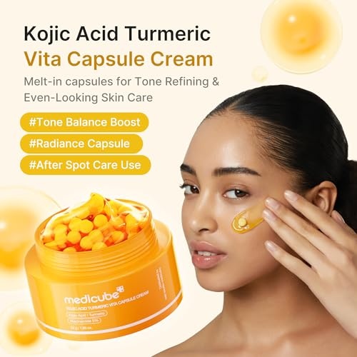 image:imagemedicube Kojic Acid Turmeric Skin Clarity Set Smoothing Toner Clarifying amp Balancing Capsule Serum and Capsule Cream for Radiant Balanced amp SmoothLooking Skin Korean Skincare Gifts for Women