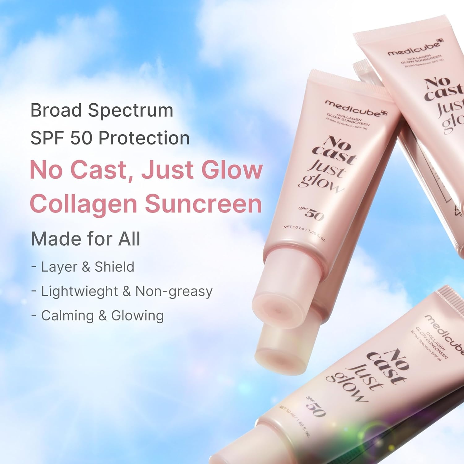 image:imagemedicube No Cast Sunscreen Duo PDRN Sun Serum amp Collagen Sunscreen