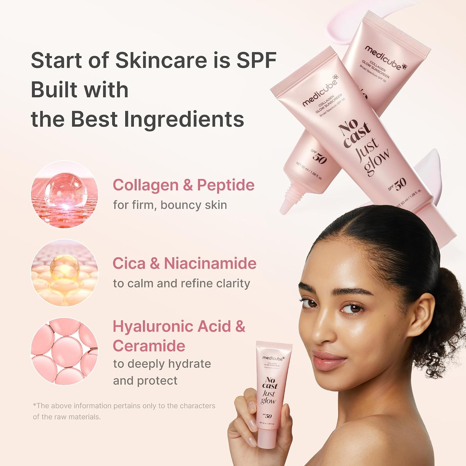 image:imagemedicube PDRN Sun Care amp Glow Duo Pink PDRN Collagen Jelly Mist Serum and Collagen Sunscreen SPF Care with No white Cast and Just Glow Salmon DNA for Firmer Plump Skin