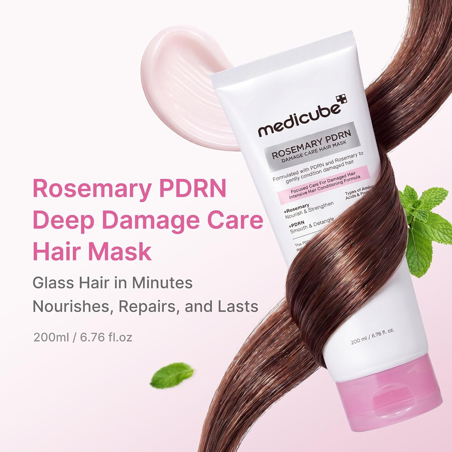image:imagemedicube Rosemary PDRN Deep Damage Care Hair Mask 676 floz Intensive Bonding Care for OverDamaged Hair Liposome PDRN amp 31 Proteins for Silky Strong Glossy Hair Hair Care Product