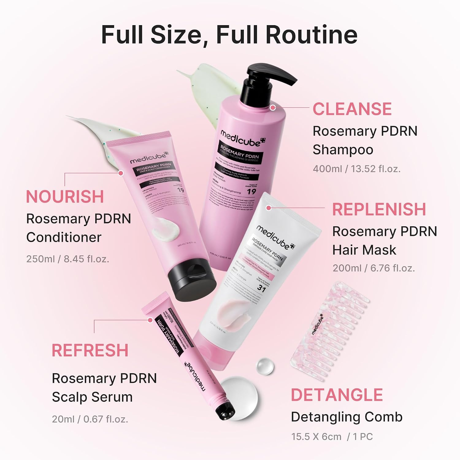 image:imagemedicube Rosemary PDRN Glass Hair Set FullSize Gift Kit for a Fuller Look ScalptoEnds 4Step Hair Ritual Root Volume amp Hair Breakage Care for Fine ThinLooking hair Korean Hair Care 5Piece