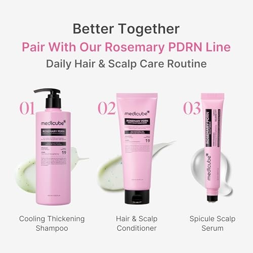 image:imagemedicube Rosemary PDRN Purifying amp Cooling Shampoo and Scalp Serum Duo Purifying Shampoo amp Cooling Scalp Serum SkincareInspired Formula for Fuller StrongerLooking Hair Korean Hair Care