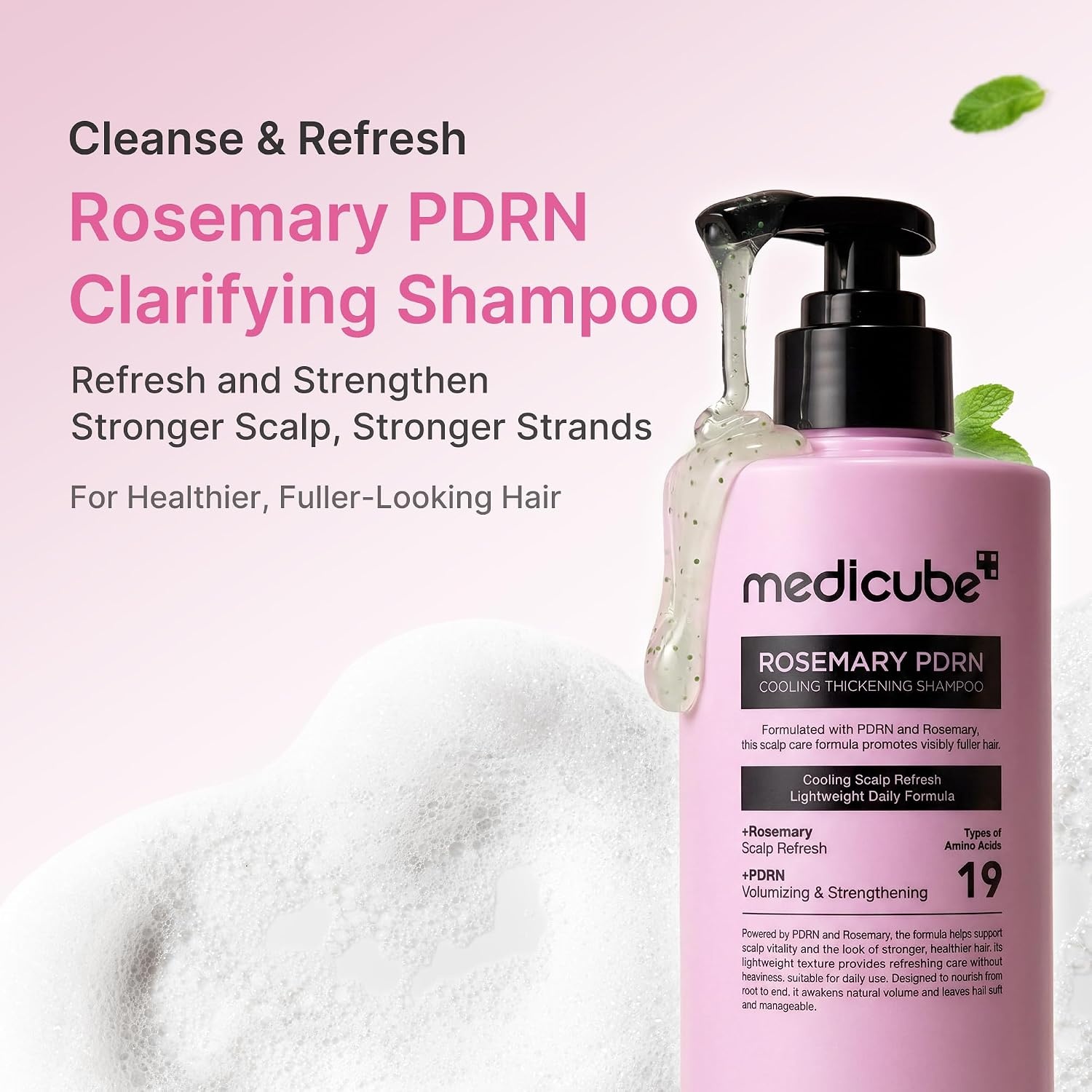 image:imagemedicube Rosemary PDRN Purifying amp Cooling Shampoo and Scalp Serum Duo Purifying Shampoo amp Cooling Scalp Serum SkincareInspired Formula for Fuller StrongerLooking Hair Korean Hair Care