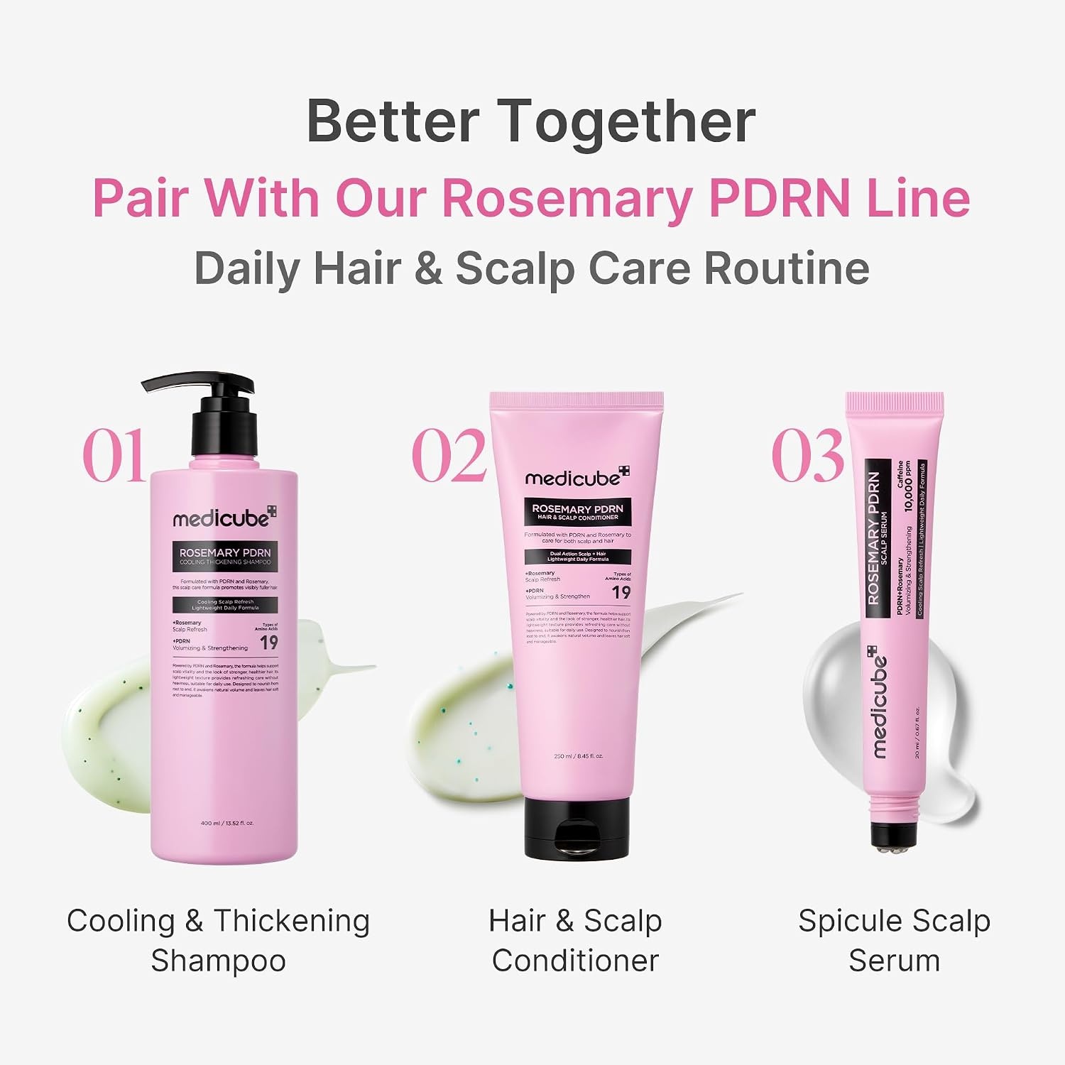 image:imagemedicube Rosemary PDRN Scalp to Strand Thickening Conditioner Scalp amp Hair Strengthening Conditioner for Fine Dry Hair Amino Acid for Strength amp Softness Hair Care Product 845 floz