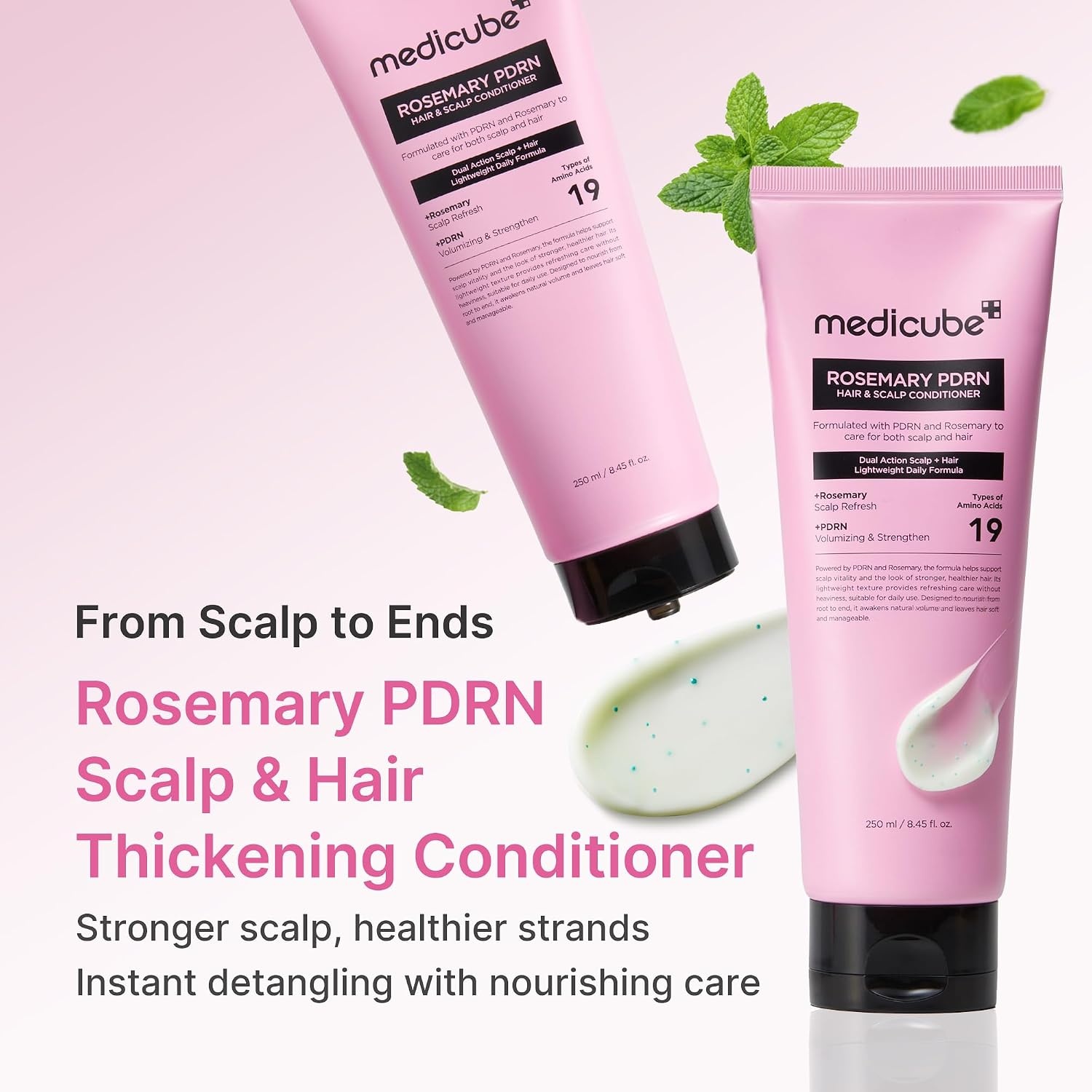 image:imagemedicube Rosemary PDRN Scalp to Strand Thickening Conditioner Scalp amp Hair Strengthening Conditioner for Fine Dry Hair Amino Acid for Strength amp Softness Hair Care Product 845 floz