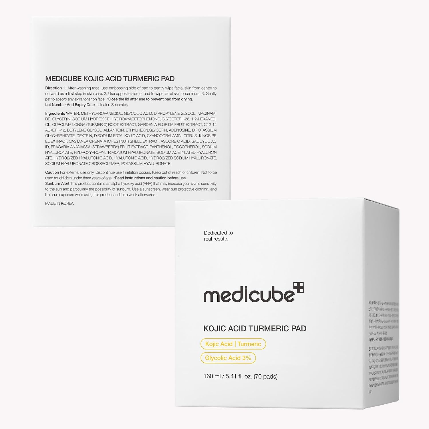 image:imagemedicube Toner Pads Deep Vita C Facial Toner Pad for Uneven Skin Tone amp Texture Vitamin Water and 3 Types of Vitamin Deeply Hydrating amp Resurfacing Pad Korean Skin Care 70 Pads 1 PackKojic Acid Turmeric Pads