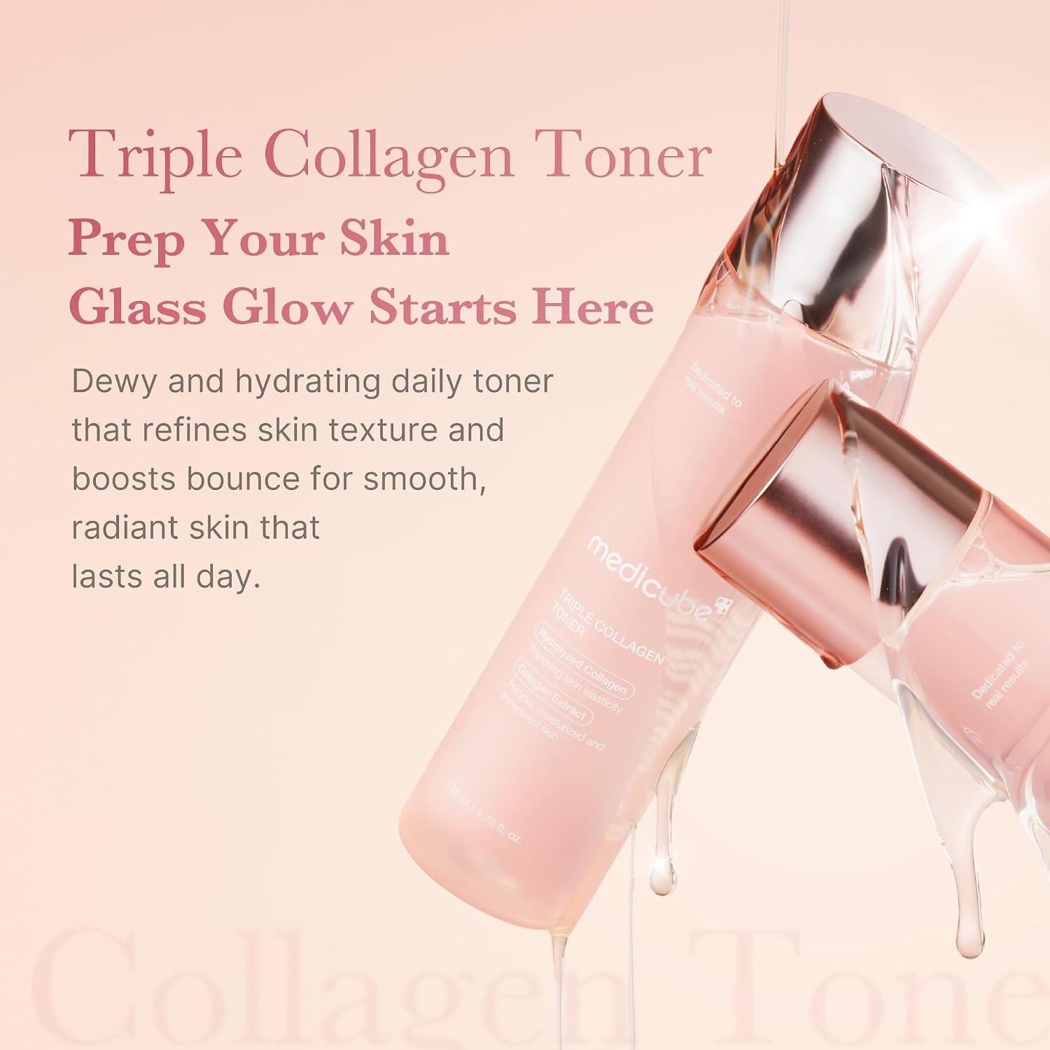image:imagemedicube Triple Collagen Bounce Trio Collagen Toner Serum amp Cream for Hydration Elasticity amp PlumpLooking Skin Korean Skincare Skincare Set GIfts for Women