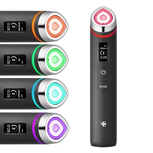 medicube Booster Pro | 6-in-1 Real Glass Glow Beauty Massager | for Clear, Radiant, Firmer-Looking Skin | Korean Skin Care | Pink(Black)
