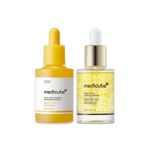 medicube Deep Vita C Clear Capsule Serum Duo: Kojic Acid Turmeric Capsule Serum and Deep Vita C Capsule | Tone Balancing Care Duo, Korean Skincare