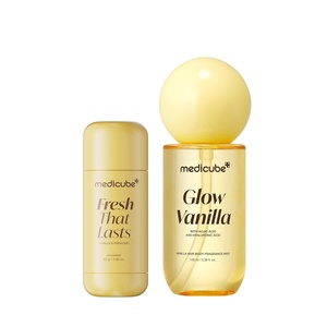 medicube Glow Vanilla Layering Duo: Vanilla Pistachio Deodorant and Hair & Body Fragrance Mist | Freshness, Odor Care & Sweet Gourmand Scent for All-Day Confidence | Kojic Acid for Brightening & Glow