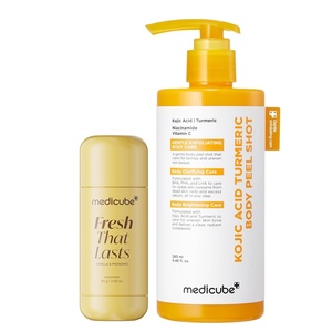 medicube Kojic Smooth & Bright Body Duo: Kojic Body Peel Shot & Vanilla Pistachio Deodorant Stick | Gentle Exfoliation, Brightening Care & Odor Control | Korean Body Care