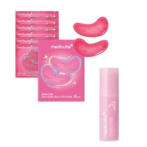 medicube PDRN Eye Patch & Balm Duo: Pink Collagen Jelly Eye Mask and Volume Multi Balm Stick | PDRN, NAD, Volufiline for Plumping & Radiance Care for Under-Eyes and Fine Lines | Korean Skincare