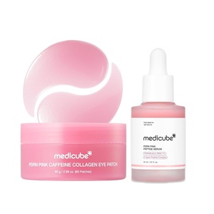 medicube PDRN Glass Glow Facial & Eye Duo: PDRN Caffeine Collagen Eye Patch and Salmon DNA PDRN Serum | For Dark Circles, Puffiness, Firming & Radiance Set | Korean Skincare, GIfts for Women