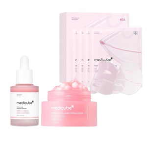 medicube PDRN Lock-In Glow Set: PDRN Pink Peptide Serum, Capsule Cream and Jelly Gel Mask for Hydration, Glass Glow Skin | Korean Skincare, Skincare Set, Gifts for Women