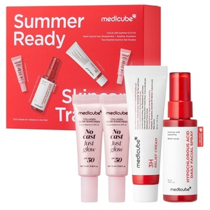 medicube Summer-Ready Skincare Travel Kit for Quick Cooling & Soothing | Cooling & Soothing Essential – HOCl Spray, Relief Cream & SPF 50 Sunscreen for Irritated Skin, Travel Size, Skincare Gift Set(Travel Kit)