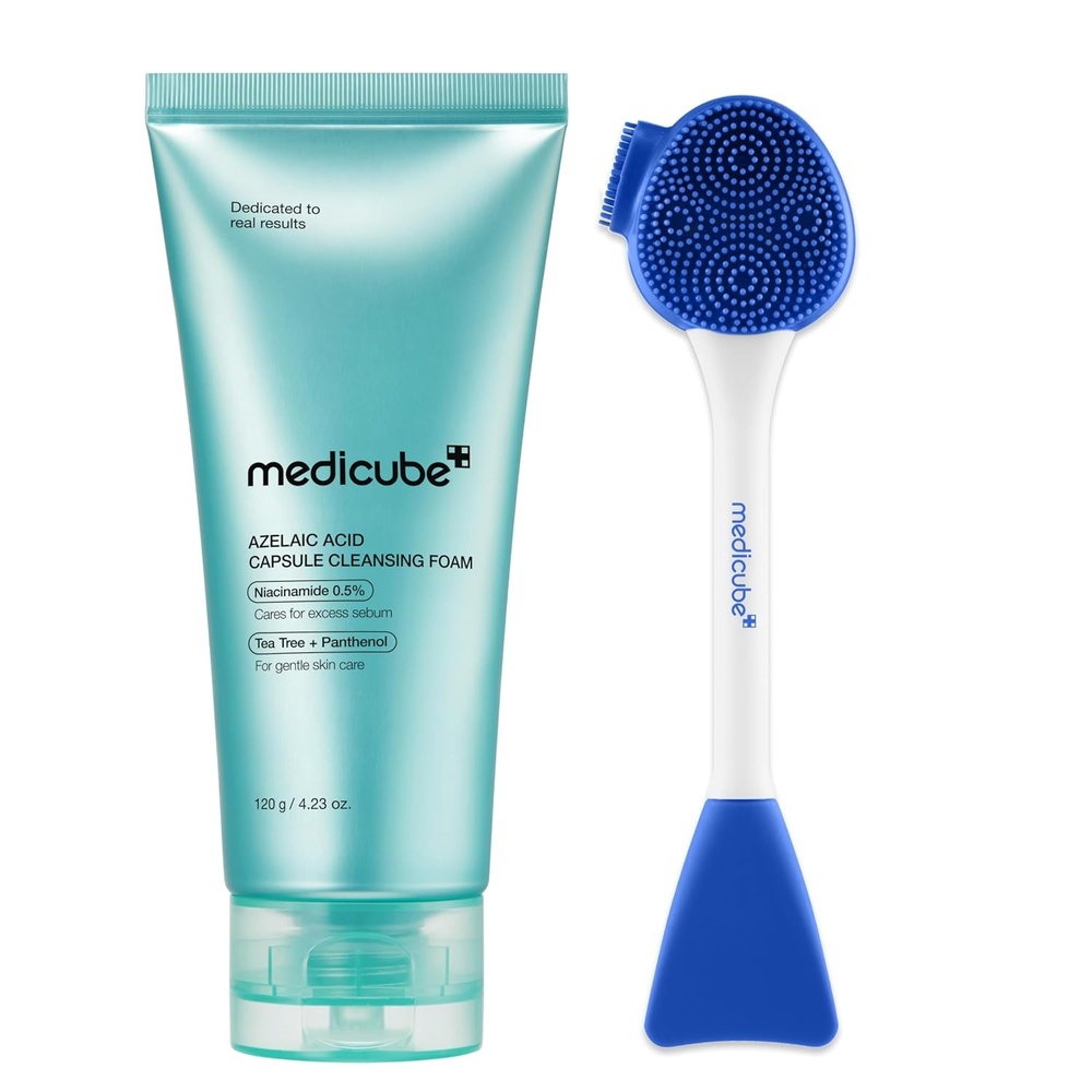 image:imagemedicube Azelaic Capsule Foam Cleanser and Pore Brush Set Deep Pore Cleansing for Fresh Clear and Smooth Skin Excess Sebum Care and Oil Control Korean Skincare