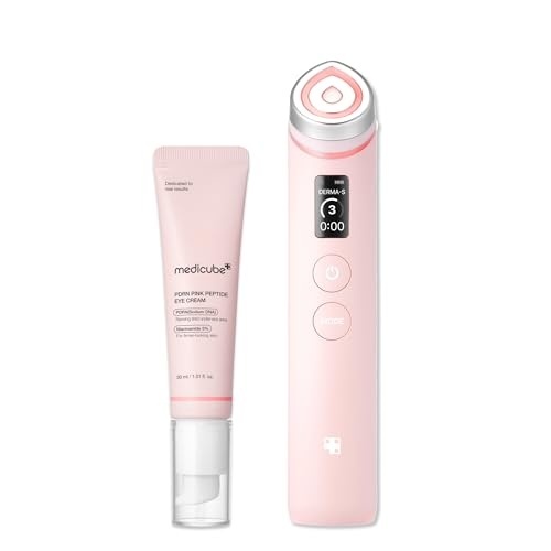 image:imagemedicube Booster Pro Facial Device amp Eye Care Duo Salmon DNA PDRN Pink Eye Serum and Booster Pro Pink Retinol and PDRN For FirmerLooking Plumper Looking Skin and Smoother Skin