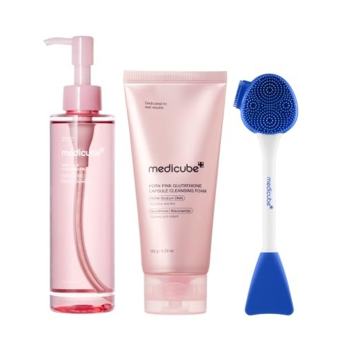 image:imagemedicube PDRN Cleansing amp Brush Trio Cleansing Oil Cleanser Pore Brush