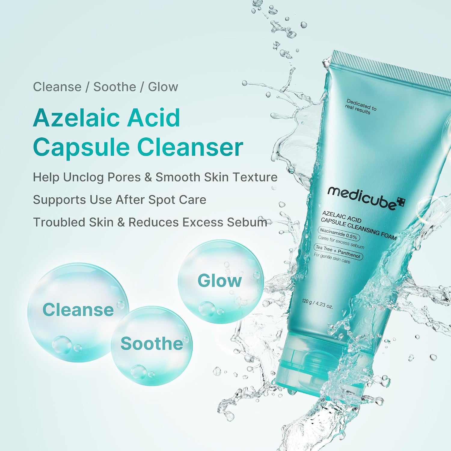 image:imagemedicube Azelaic Capsule Foam Cleanser and Pore Brush Set Deep Pore Cleansing for Fresh Clear and Smooth Skin Excess Sebum Care and Oil Control Korean Skincare