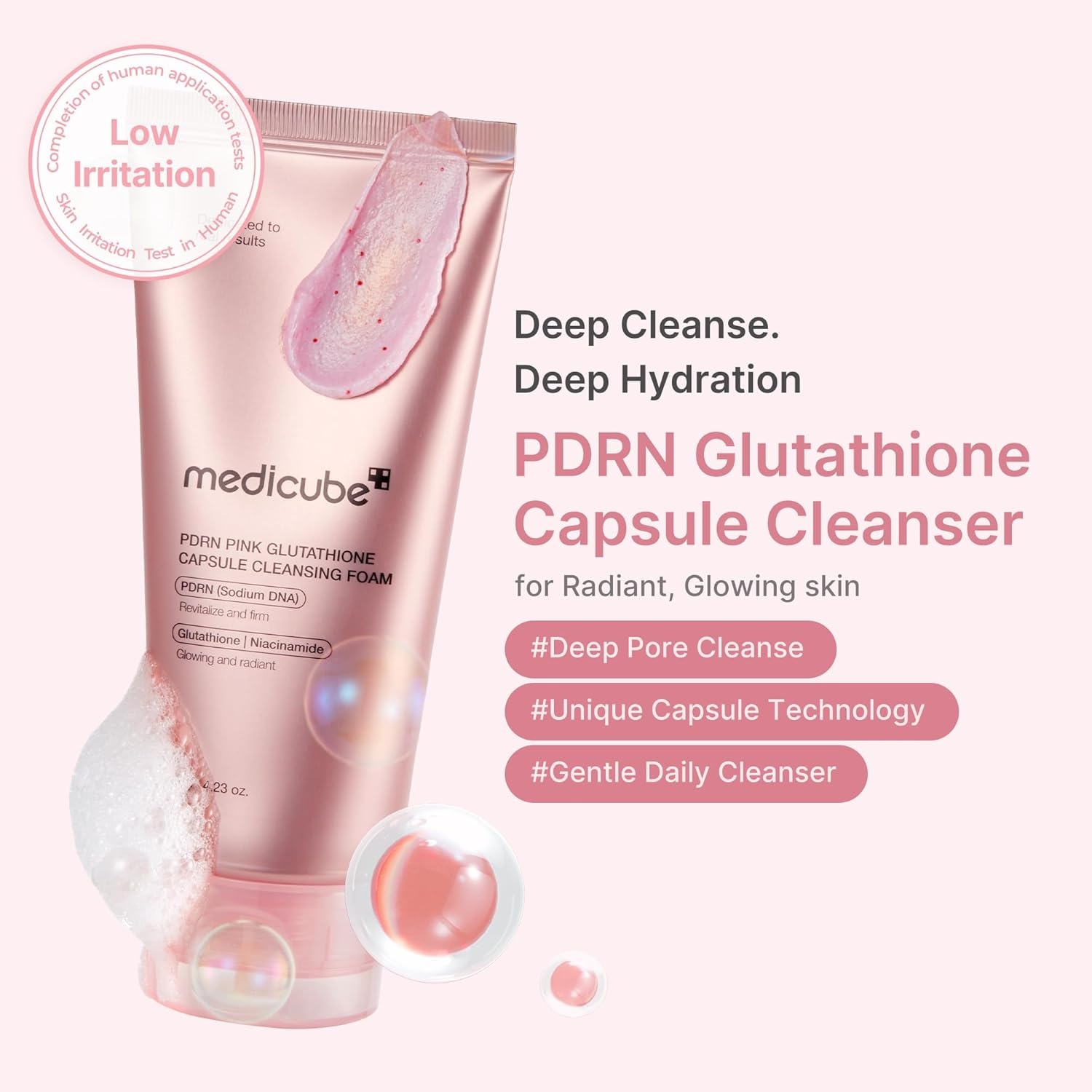 image:imagemedicube Mini Booster Pro Plus Pink Cleansing Duo Set Mini Booster Pro Cleansing Device Pink and PDRN Capsule Foam Cleanser Pore Makeup Excess Sebum Care Deep Cleansing Routine Korean Skincare