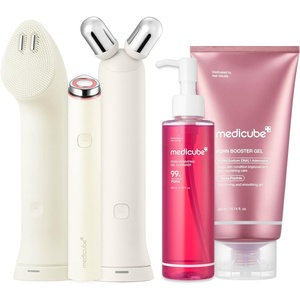medicube 3-in-1 Device & Skincare Set (Beige) : Mini Booster Pro Plus Full Set Beige, PDRN Jelly to Foam Cleanser, and PDRN Booster Gel | Cleanse, Boost & Clear Pores for Radiant, Smooth Skin