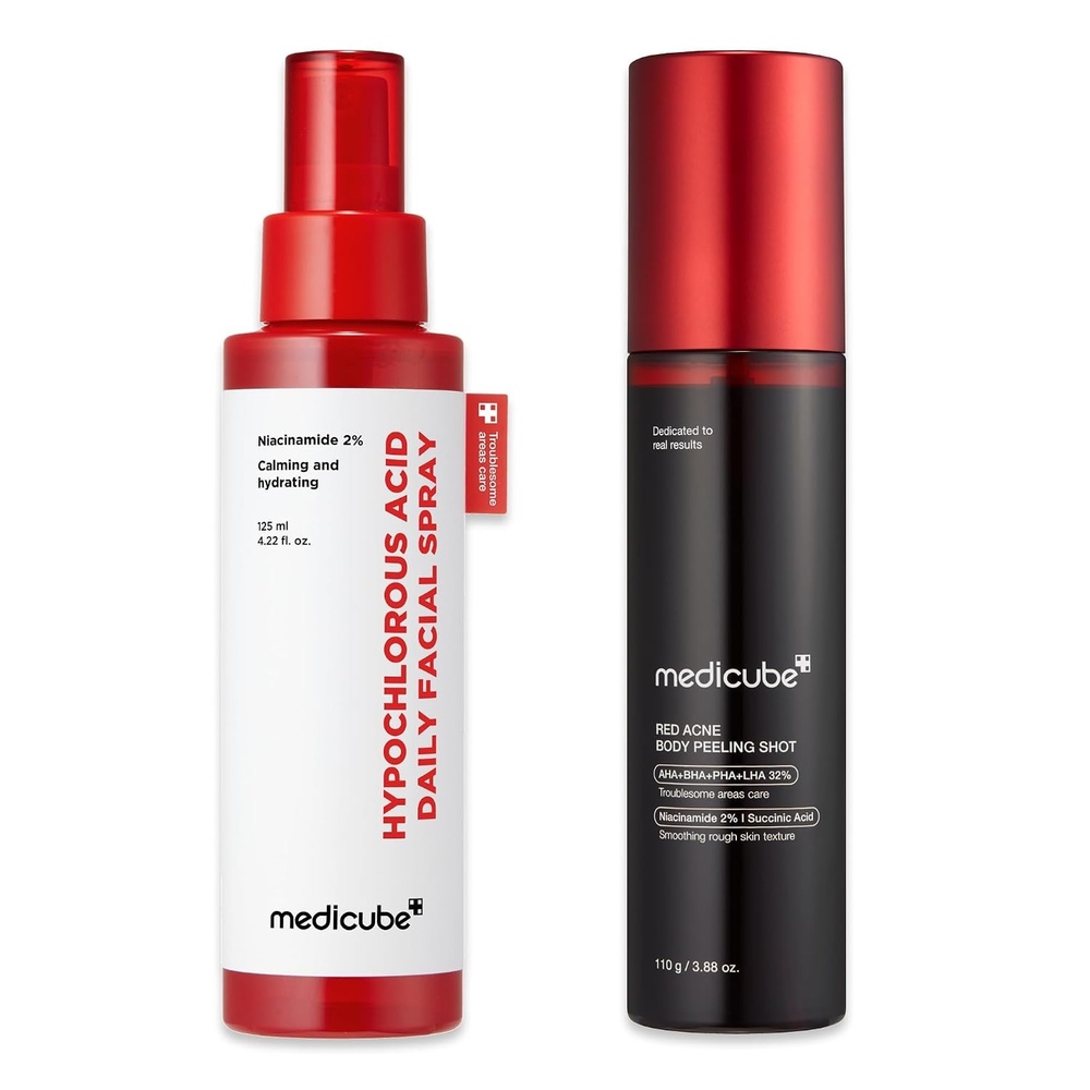 image:imagemedicube Ultimate Red Spray Duo to Smooth amp Soothe Power Soothing Spray and Red Body Peeling Shot