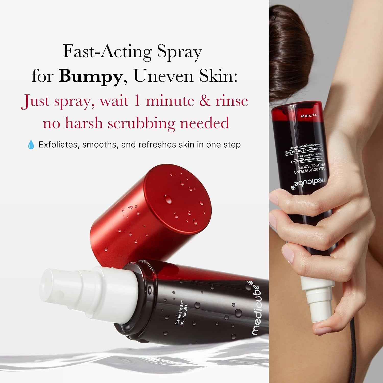 image:imagemedicube Ultimate Red Spray Duo to Smooth amp Soothe Power Soothing Spray and Red Body Peeling Shot