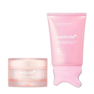 medicube Facial & Body Collagen Firming Duo: Gua Sha Cream and Triple Collagen Cream
