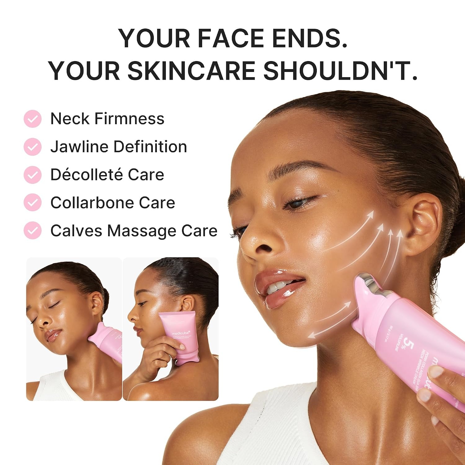 image:imagemedicube Lift amp Sculpt Device Duo Gua Sha Cream and Booster Pro X2 Pink