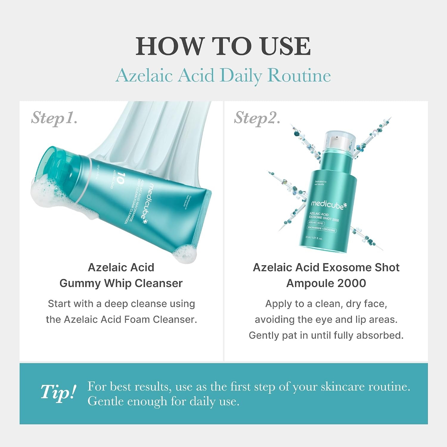image:imagemedicube Exosome Shot Azelaic Acid 7500 PPM Spicule Facial Serum Pack of 2101 Fl Oz Pack of 1