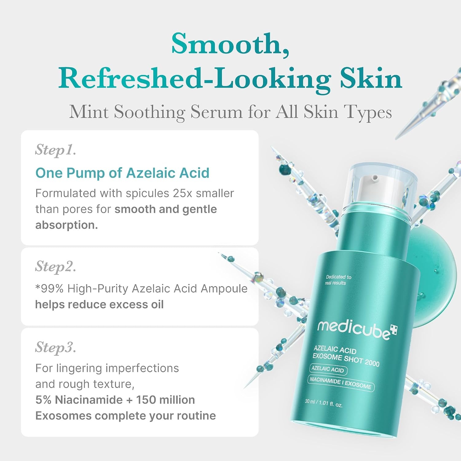 image:imagemedicube Exosome Shot Azelaic Acid 7500 PPM Spicule Facial Serum Pack of 2101 Fl Oz Pack of 1
