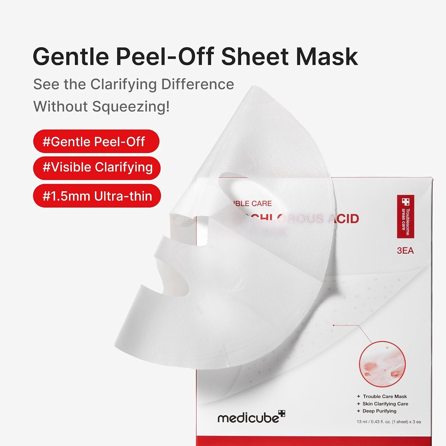 image:imagemedicube Hypochlorous Acid PeelOff Sheet Mask 3EA Pack of 23 Count Pack of 2