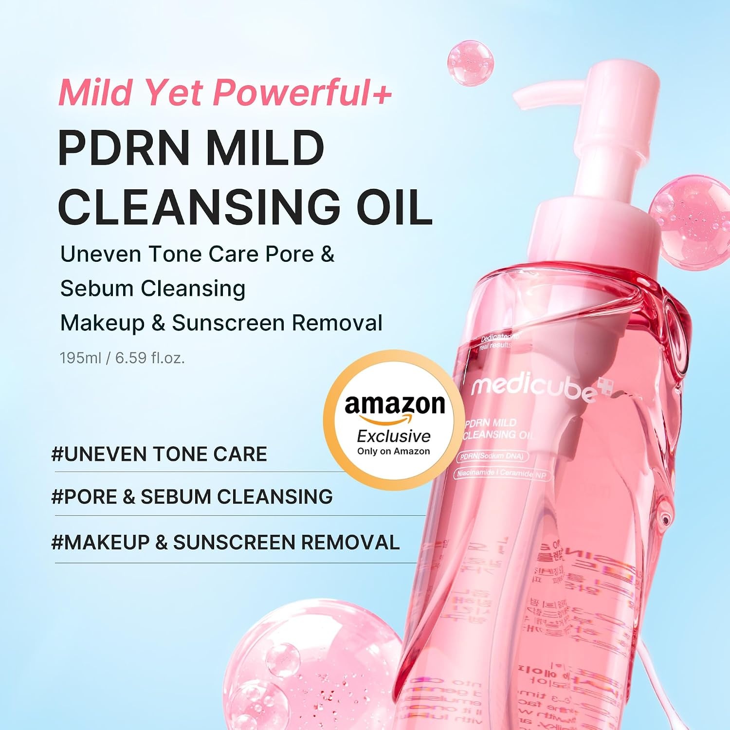 image:imagemedicube Cleansing Oil Zero Pore Blackhead Makeup Remover for all skin types Daily Moisture Facial Cleanser LowIrritation Korean Skin Care 205ml 693 floz Pack of 2PDRN Mild