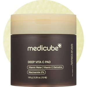 medicube PDRN Cooling Soothing Toner Pads, Hydrating Facial Pads, 90 Pads | Delivers cooling hydration and soothing care to leave skin looking smooth, fresh, and ready for makeup, Korean Skincare(Deep Vita C Pads)