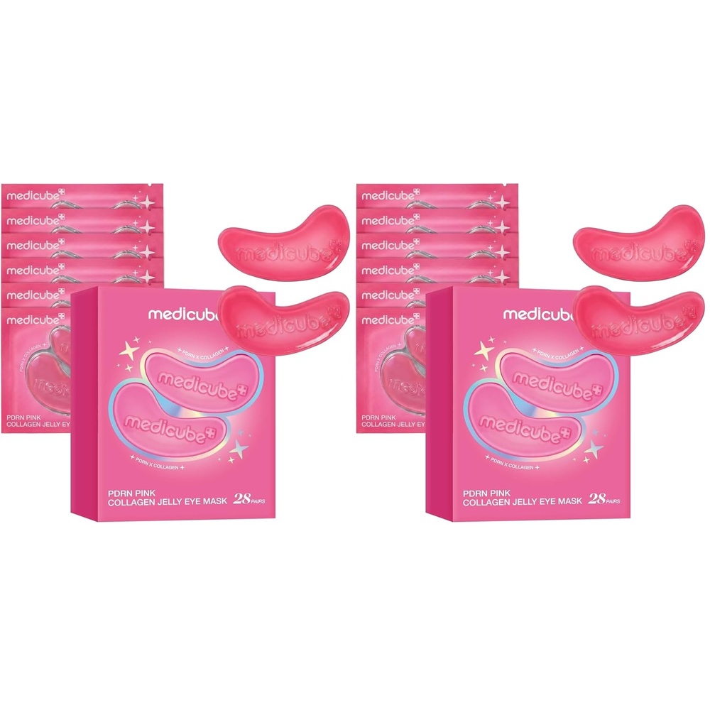 image:imagemedicube Jelly Eye Mask PDRN Pink Collagen Hydrogel Eye Patches 28 Pairs Pack of 2